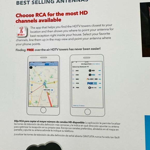 RCA Indoor Flat HDTV Multi-Directional Antenna 40 Mile Range White Digital NIB - Picture 7 of 13